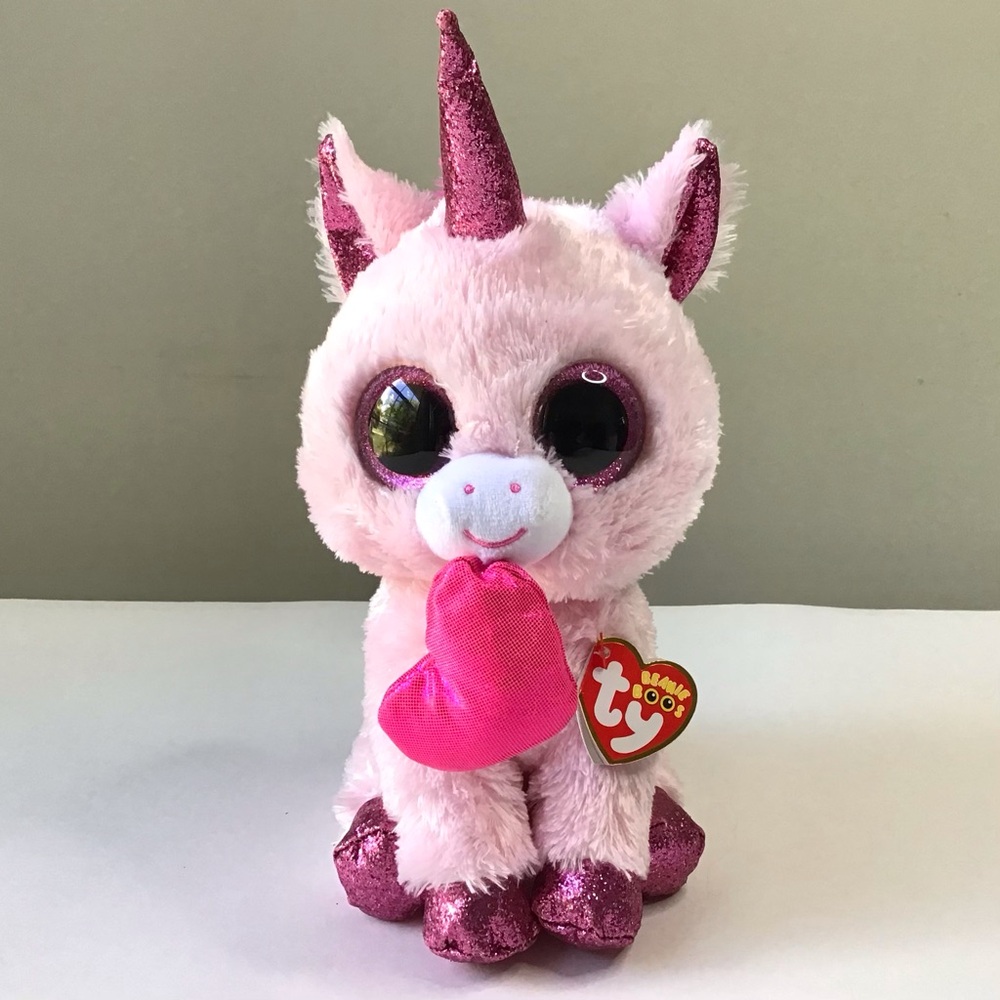 Ty Beanie Boos Darling The Pink Unicorn Sparkle Heart 9” Plush Stuffed Animal